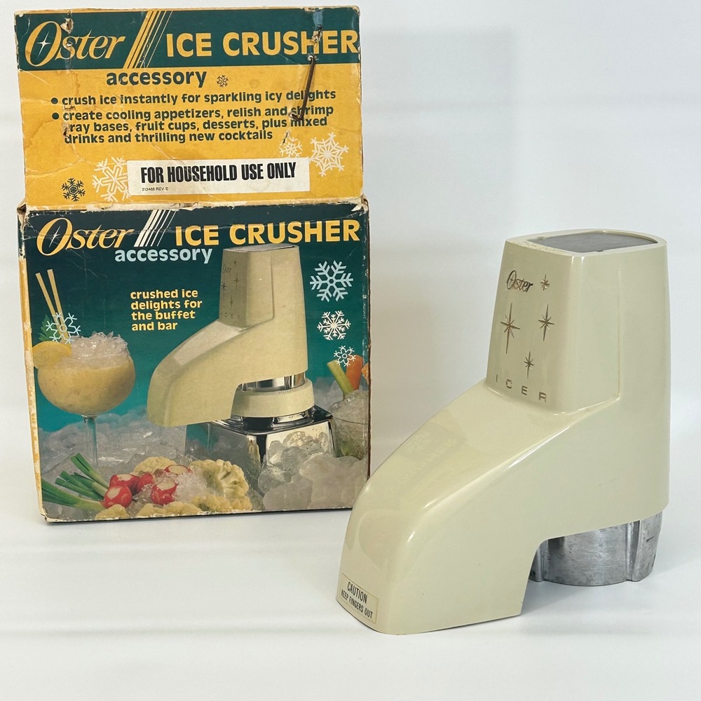 Vintage Oster Icer Attachment Model 435 Almond Starburst Ice Crusher Accessory